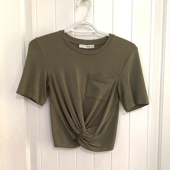 Army Green Crop Tee - Picture 1 of 1